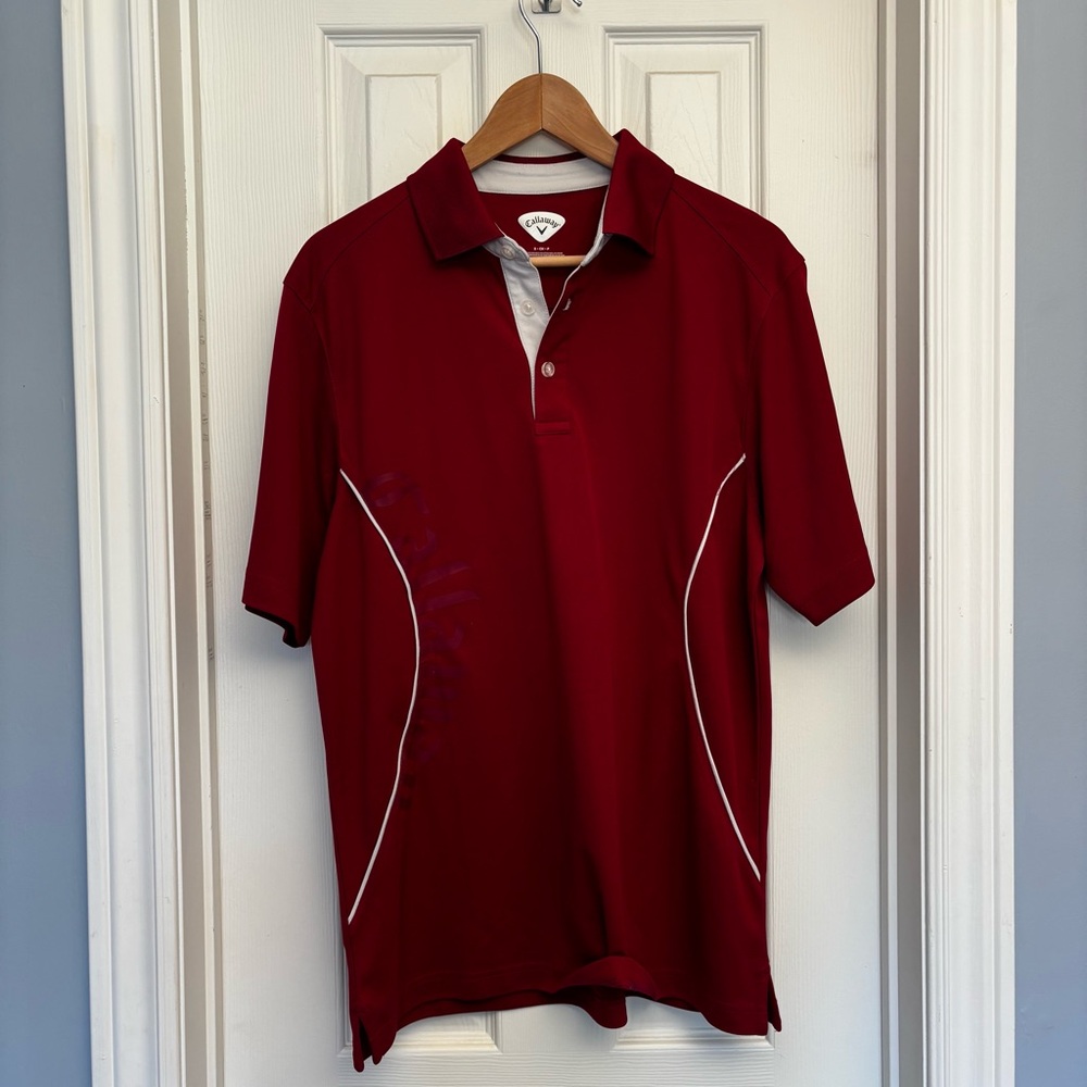 Men's Calloway Red Polo Shirt Size S